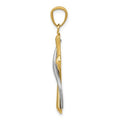 14k Two-tone Polished Cross Pendant