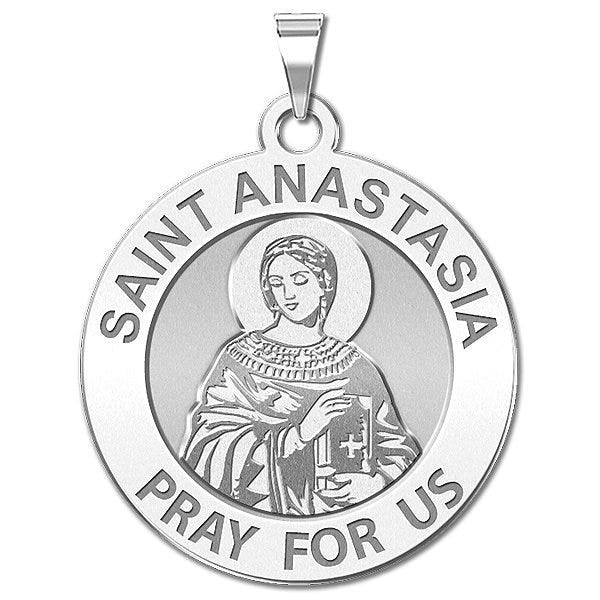 Saint Anastasia Round Religious Medal - round