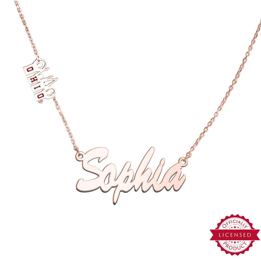 Ohio State University Silhouette Name Necklace