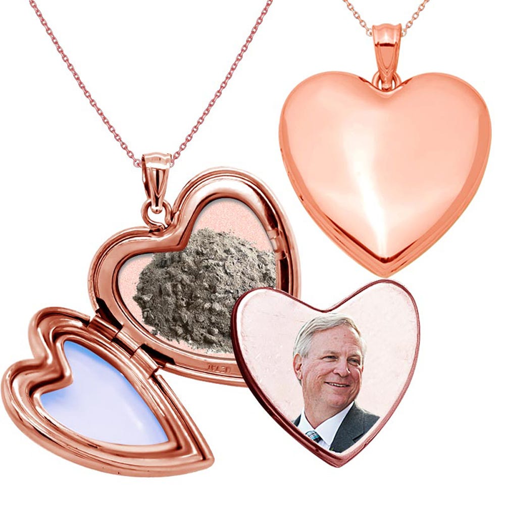 High Polished Cremation & Hair Photo Locket