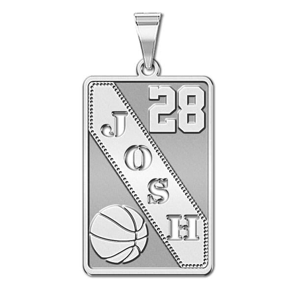 Personalized Basketball Pendant w/ Cut-out Name & Number
