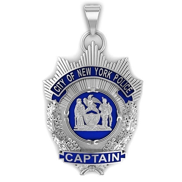 Personalized Police Captain Enamel Badge w/ Your Department