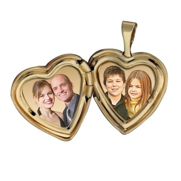 14k Gold Filled Small Heart Photo Locket - 2/3 inch x 2/3 inch