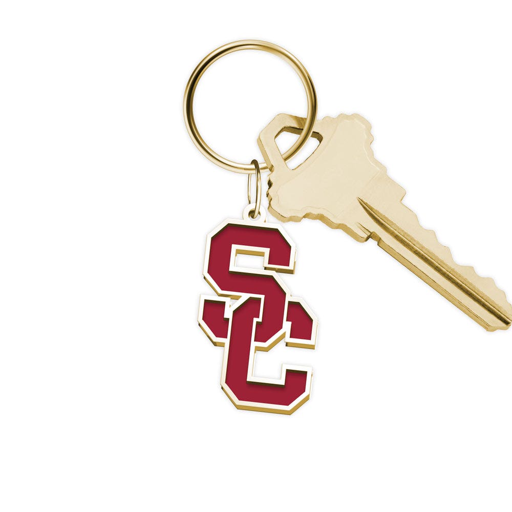 USC Color Enamel Interlocking SC Key Chain