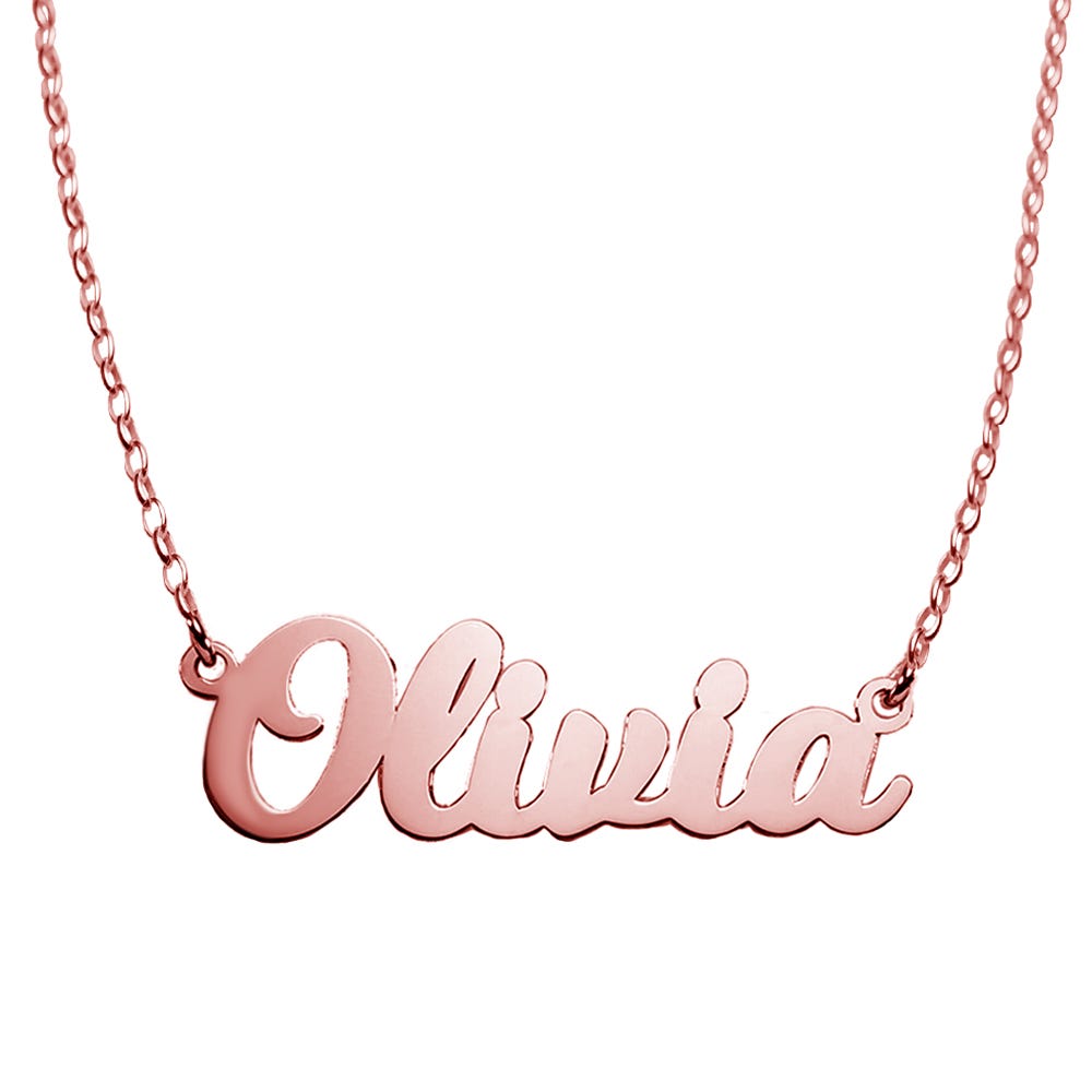 Script Name Necklace with Chain Included