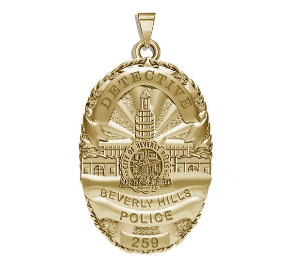 Personalized Beverly Hills Police Badge with Your Rank and Number