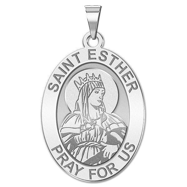 Saint Esther Religious Oval Medal  "EXCLUSIVE"