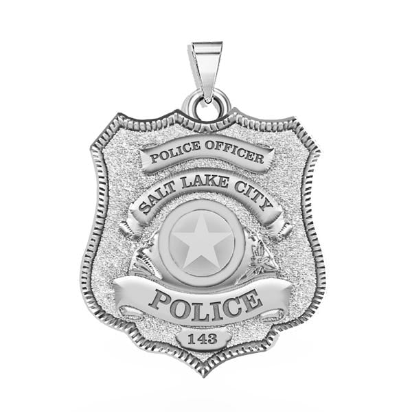 Personalized Salt Lake City Utah Police Badge with Your Rank and Number