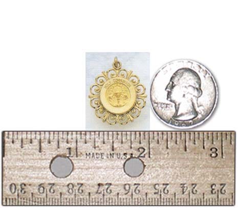 14K Gold First Holy Communion Religious Medal