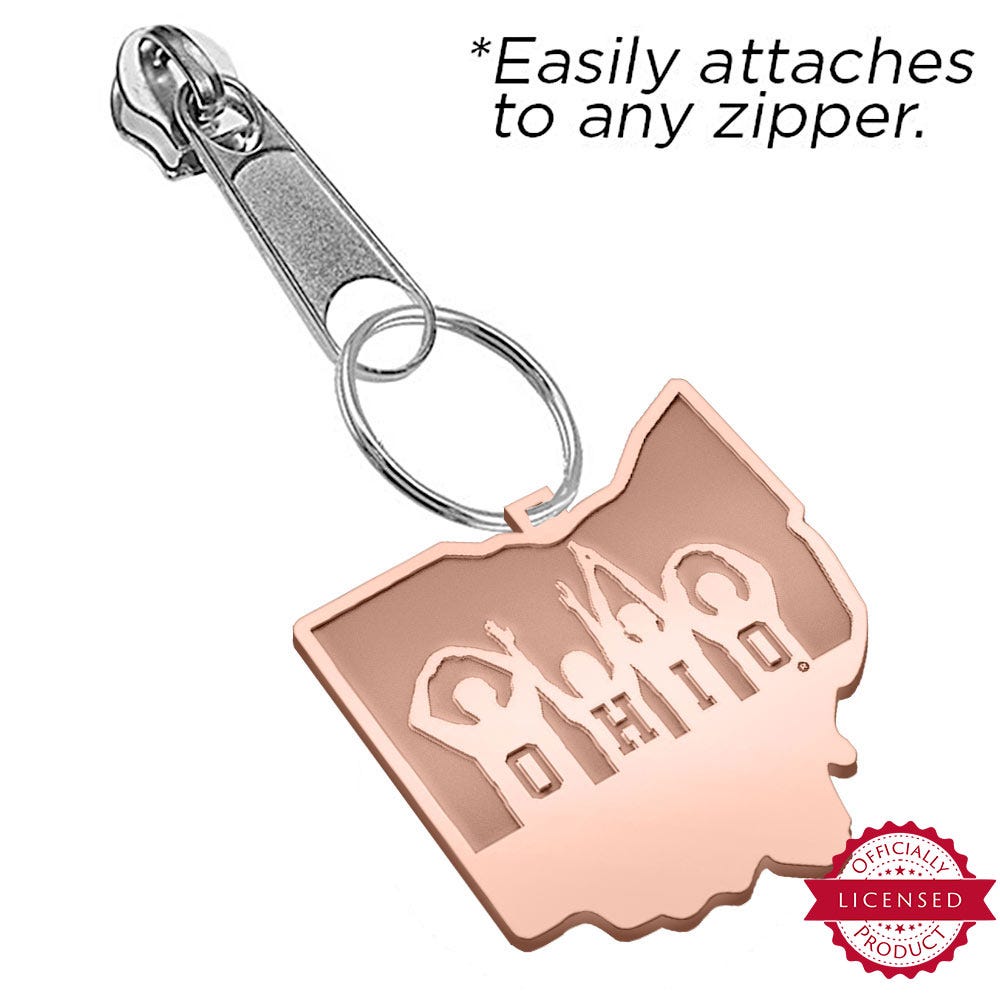 Ohio State University Ohio Outline Zipper Pull