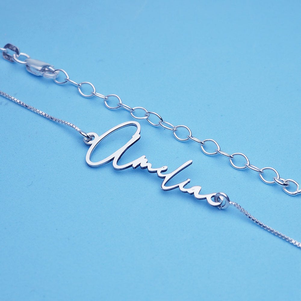 Exclusive Personalized Modern Script Name Anklet / Ankle Bracelet - Adjustable Size