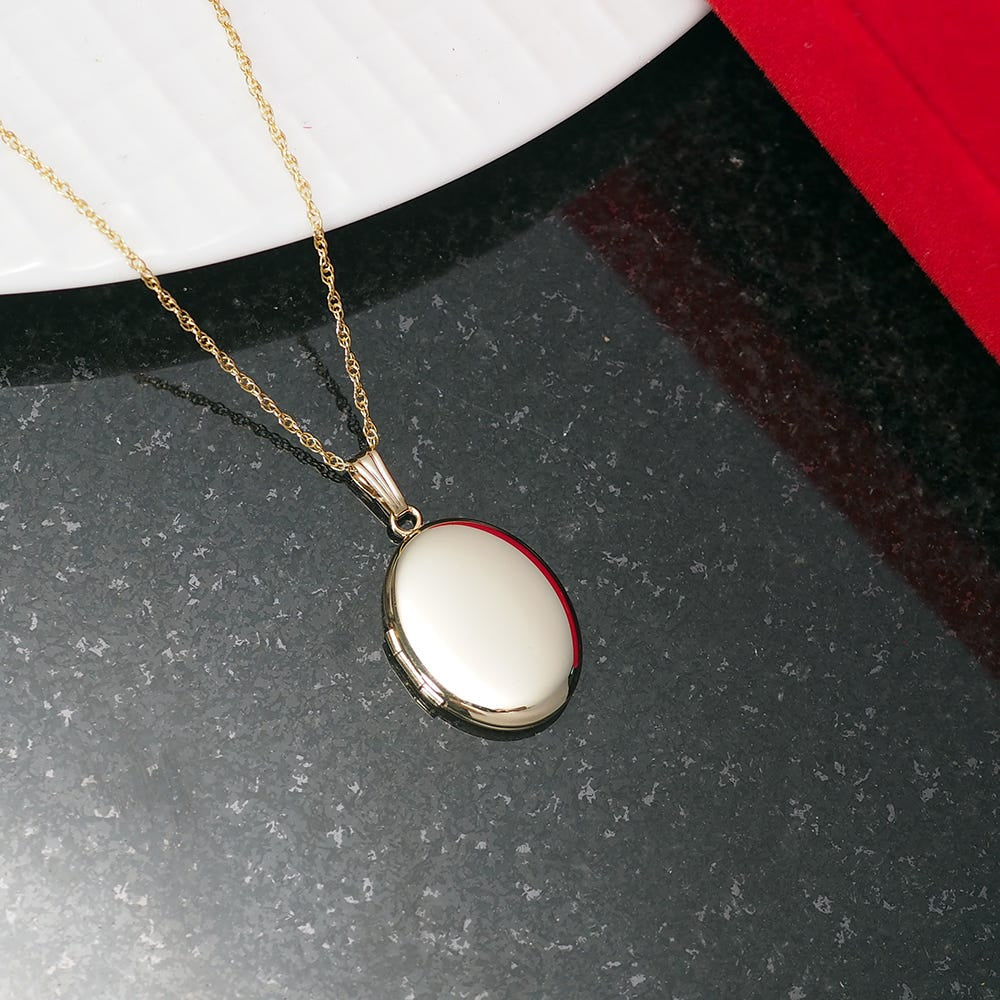 14k Gold Filled Oval Photo Locket