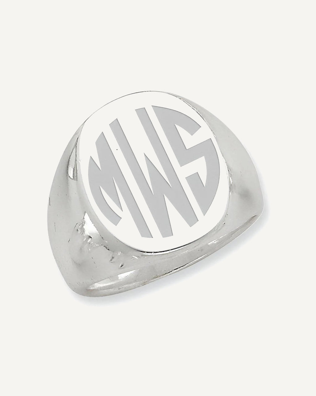 Sterling Silver Men's Oval Signet Ring