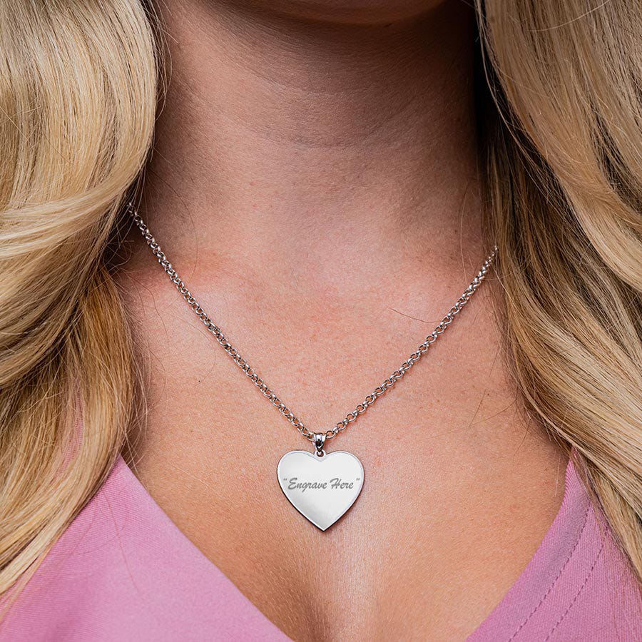 Engraved Heart Pendant Charm