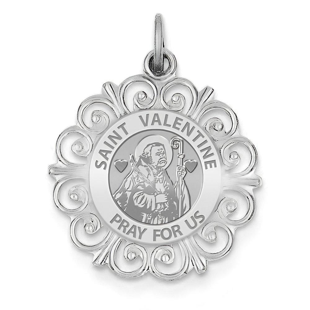 Saint Valentine Round Filigree Religious Medal