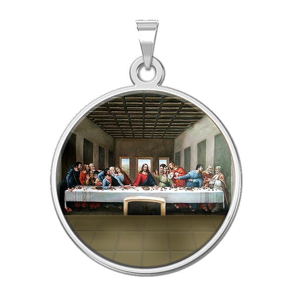 The Last Supper "by Leonardo Da Vinci" Religious Medal Color