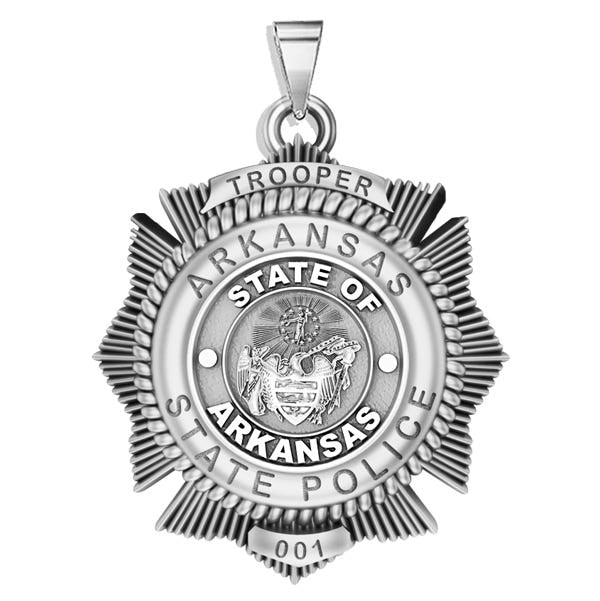 Personalized 6-Point Star Arkansas State Trooper Badge with Number