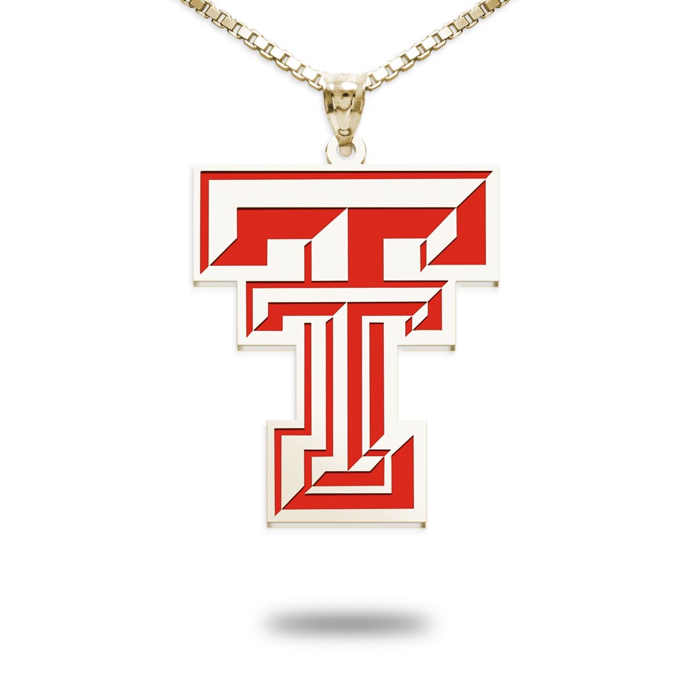 Texas Tech University Color Enamel Logo Necklace