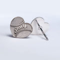 Personalized Heart Shaped Baseball Earrings