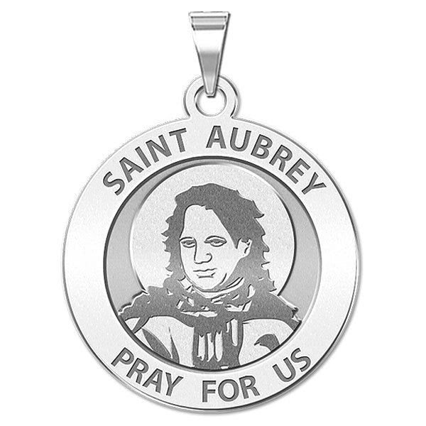 Saint Aubrey Round Religious Medal "EXCLUSIVE"