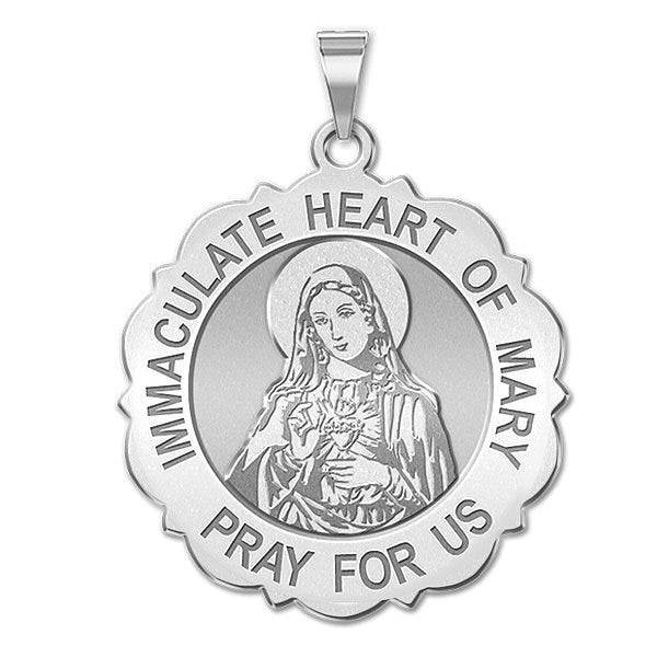 Immaculate Heart of Mary Scalloped Religious Medal "EXCLUSIVE"