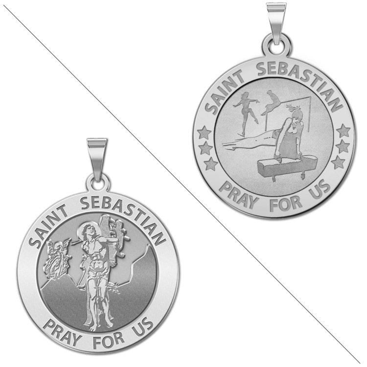 Gymnastics - Saint Sebastian Doubledside Sports Religious Medal "EXCLUSIVE"