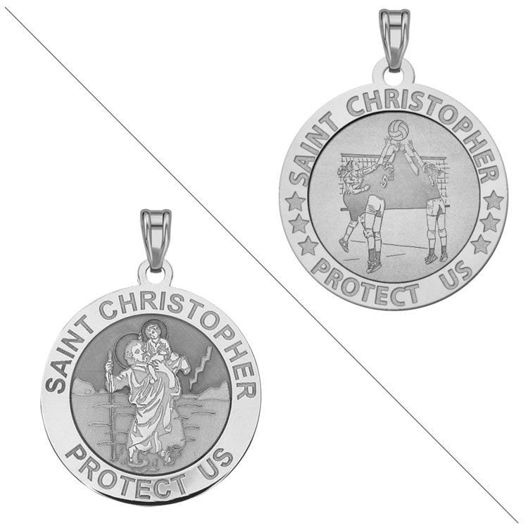 Volleyball - Saint Christopher Doubledside Sports Religious Medal "EXCLUSIVE"
