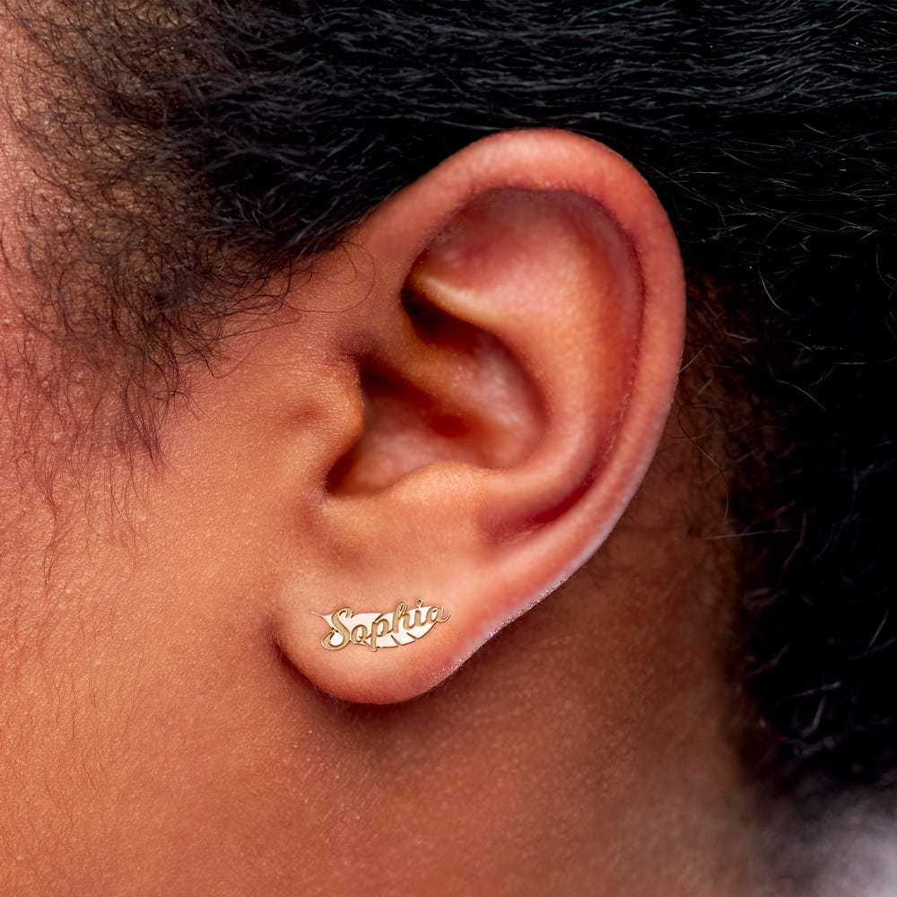 Pair of Feather Name Earrings