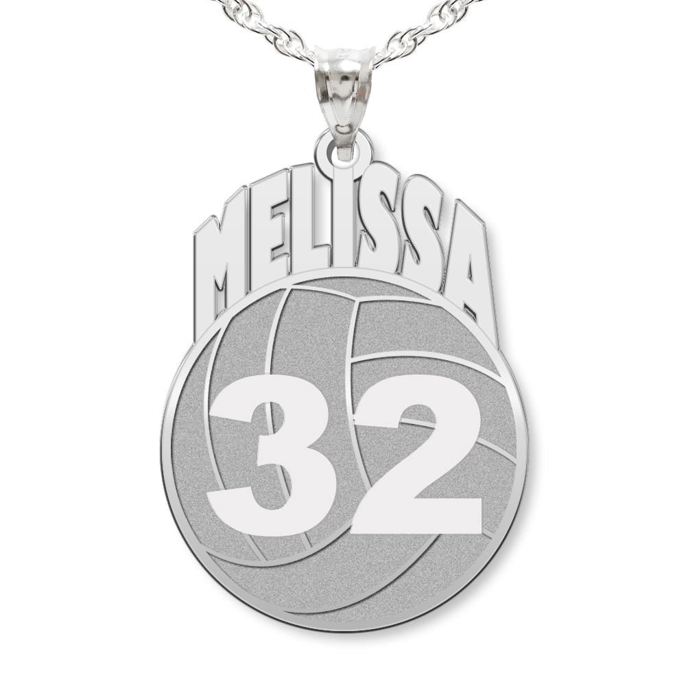 Custom Volleyball Pendant w/ Name & Number