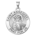 Saint Ansegise Round Religious Medal "EXCLUSIVE"