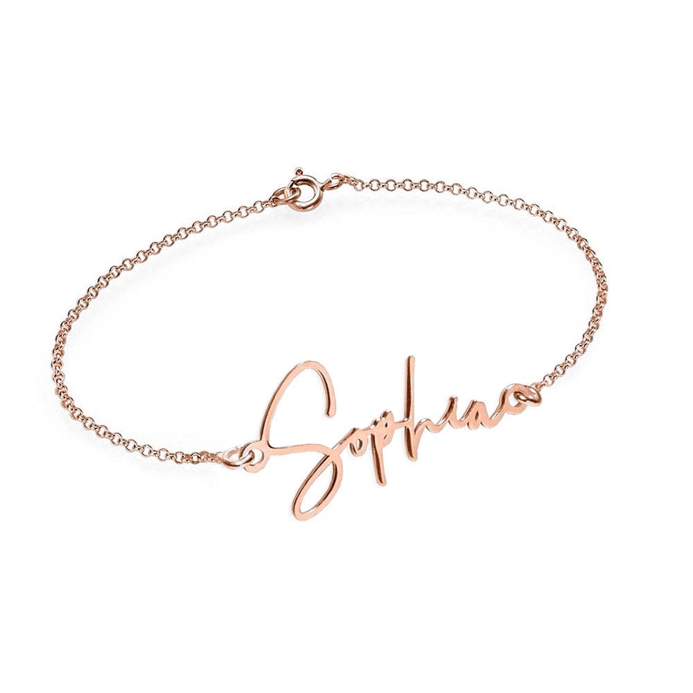 Exclusive Personalized Modern Script Name Anklet / Ankle Bracelet - Adjustable Size