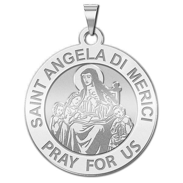 Saint Angela di Merici Round Religious Medal