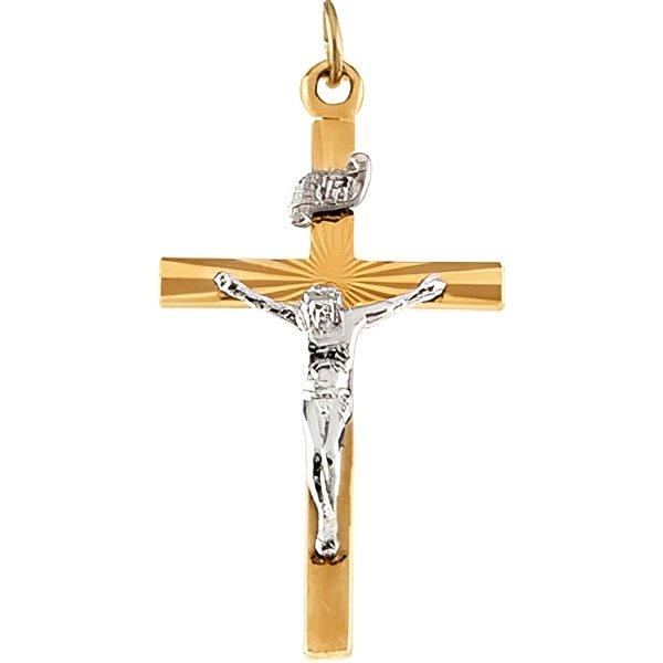 Two Tone Crucifix Pendant