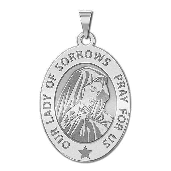 Our Lady of Sorrows Religious Medal  OVAL "EXCLUSIVE"