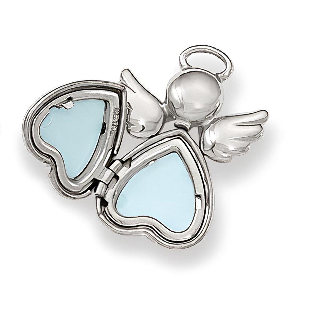 Silver Angel With Diamond Photo Locket