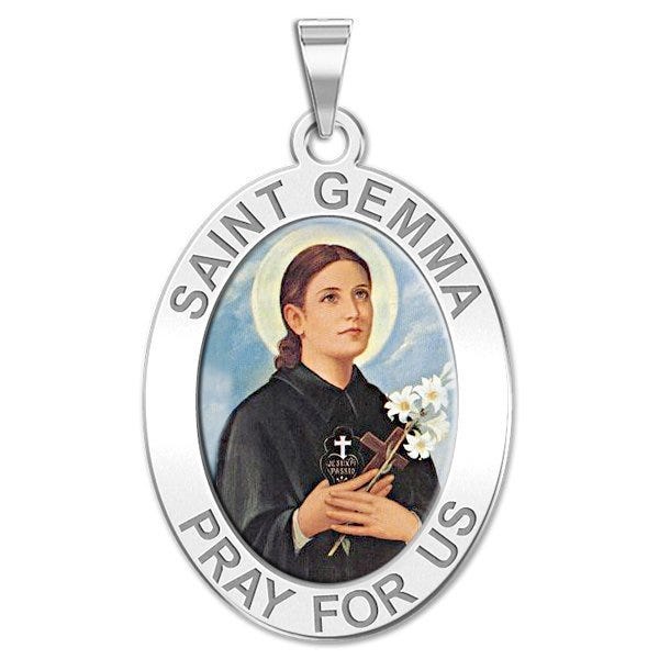 Saint Gemma Galgani Oval Medal - Round Color