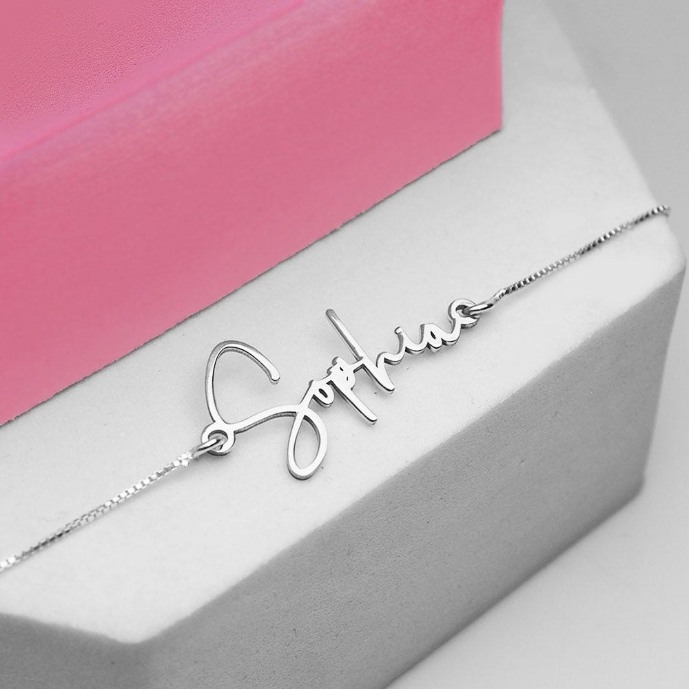 Exclusive Personalized Modern Script Name Anklet / Ankle Bracelet - Adjustable Size