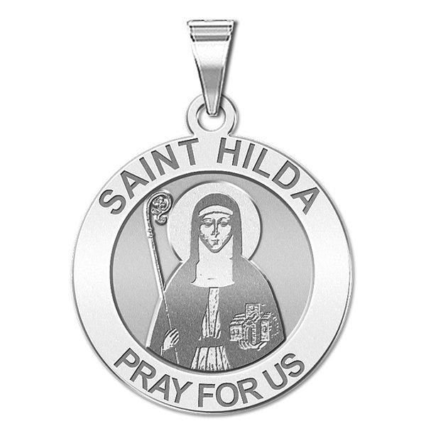 Saint Hilda Round Religious Medal