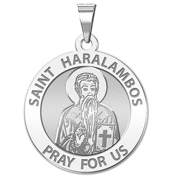 Saint Haralambos Round Religious Medal