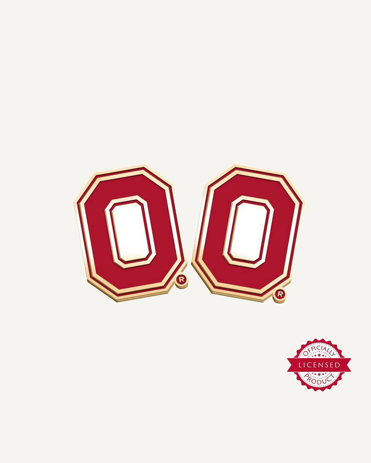 Pair of Color Enamel Ohio State O Logo Cuff Links