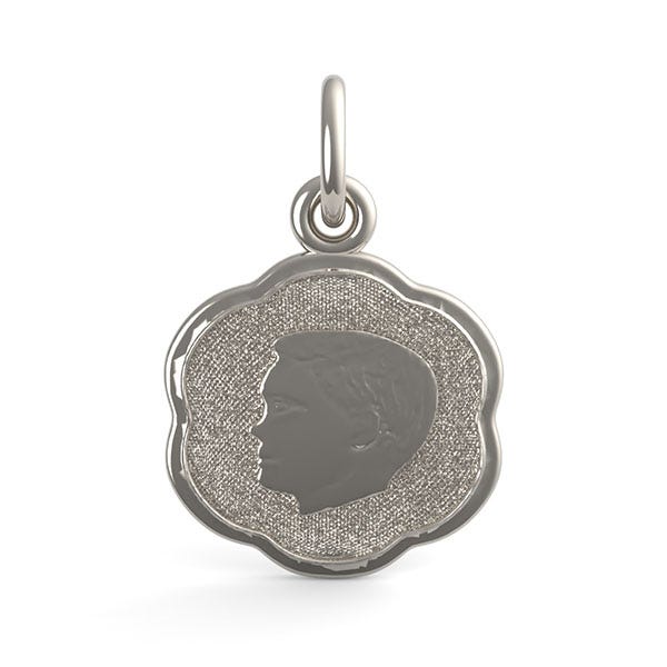 Boys Head Scalloped Disc Charm