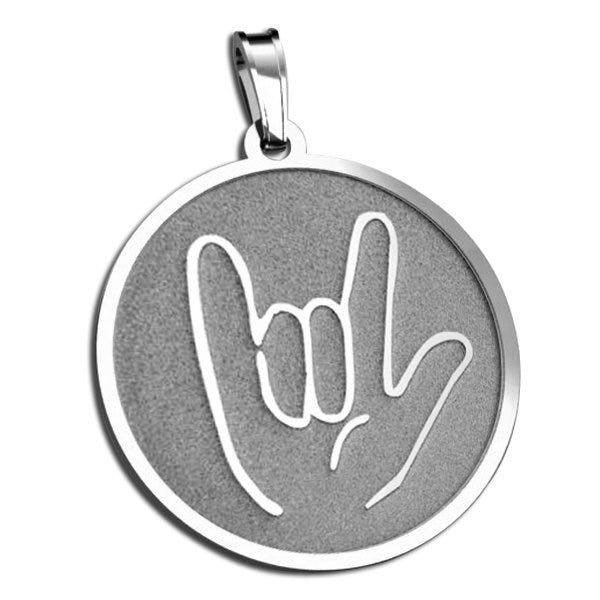 "I Love You" Hand Symbol Round Charm or Pendant