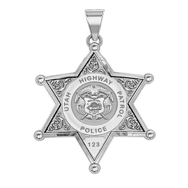 Personalized Utah Highway Patrol Badge with Rank, Number & Dept.