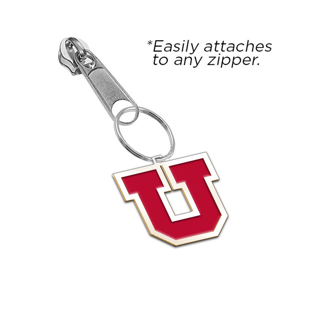 University of Utah Color Enamel U Zipper Pull