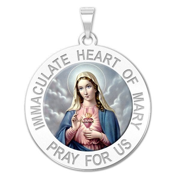 Immaculate Heart of Mary Religious Medal Color