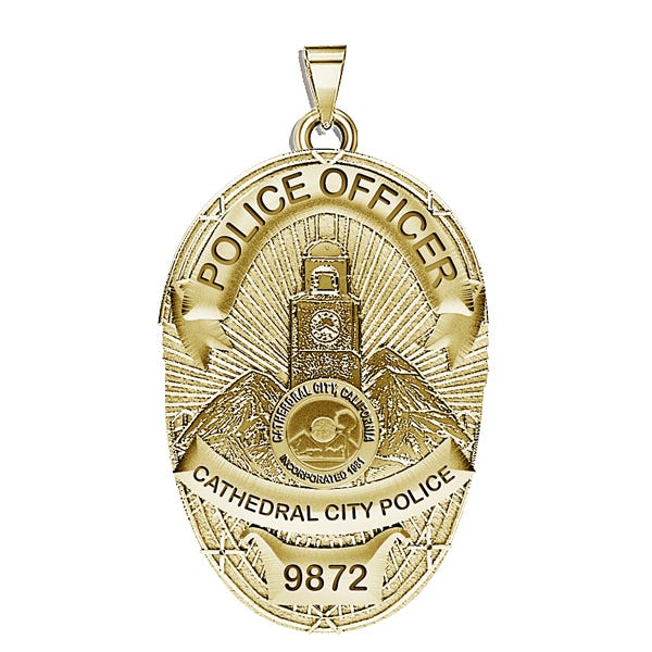 Personalized Cathedral City California Police Badge with Your Rank and Number