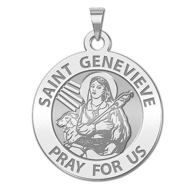 Saint Genevieve Round Religious Medal