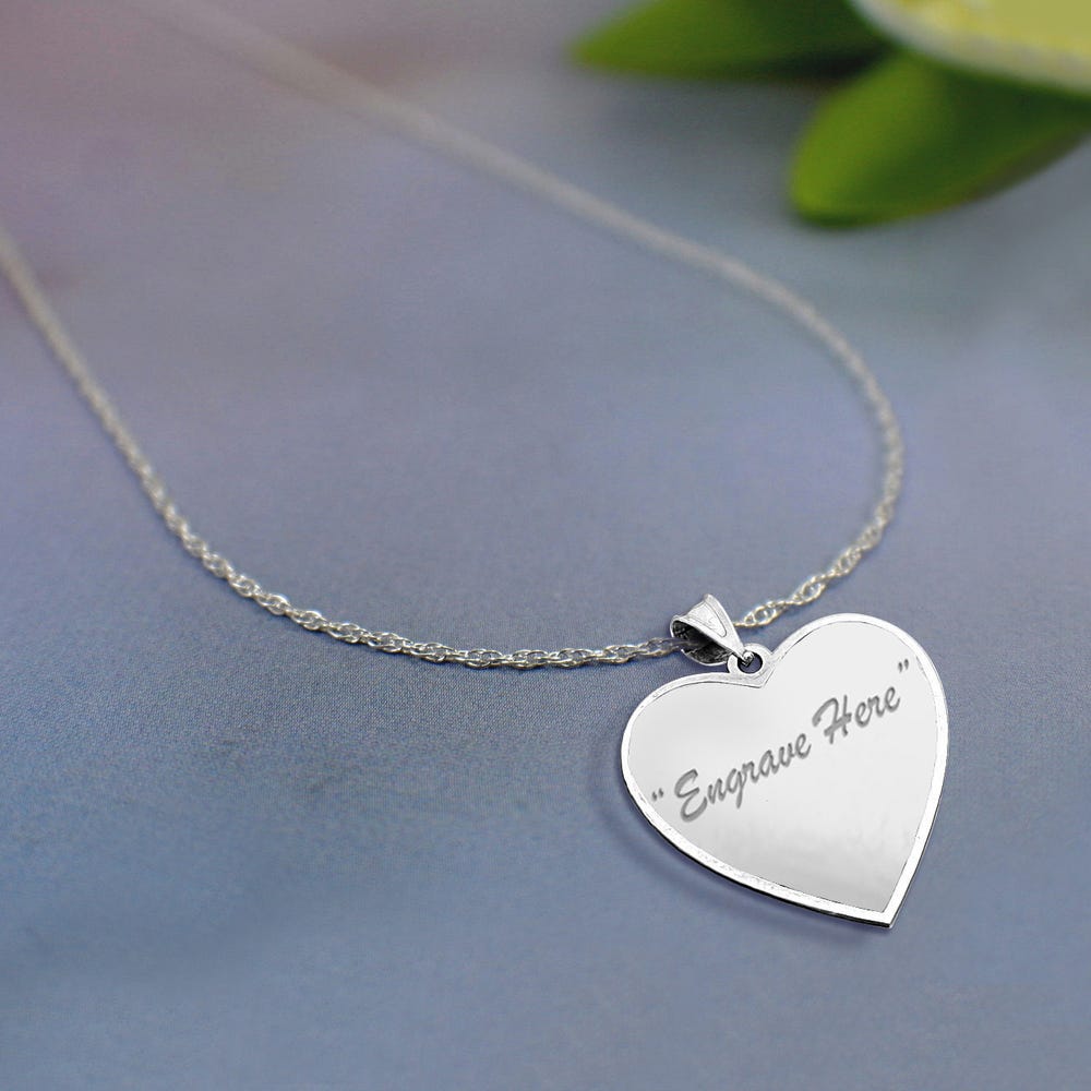 Engraved Heart Pendant Charm