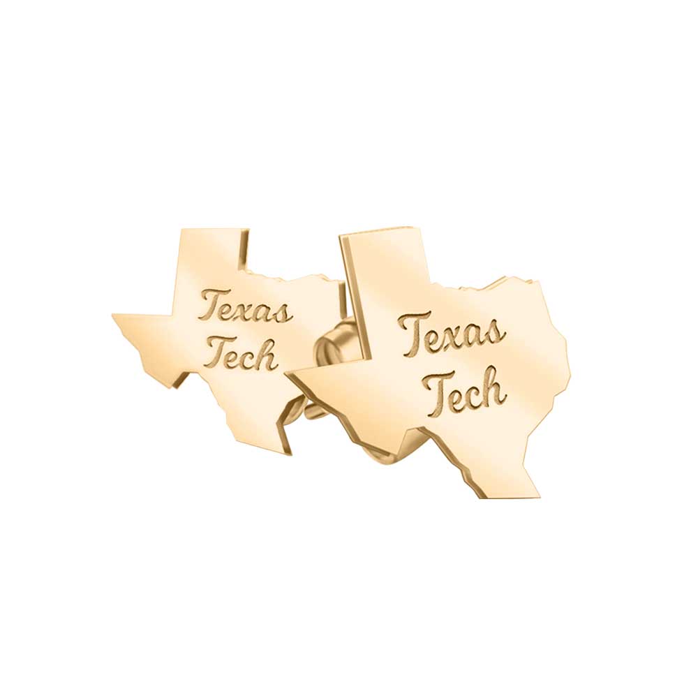 Pair Of Texas Tech Outline Script Earrings