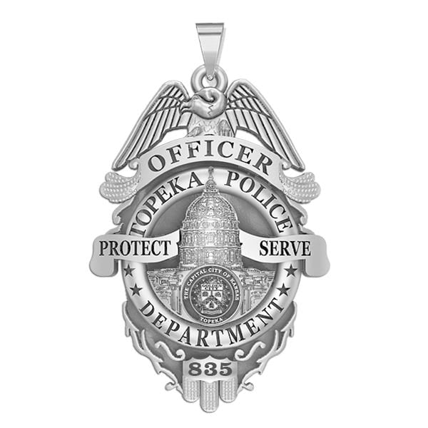 Personalized Topeka Kansas Police Badge with Your Rank, Number & Department